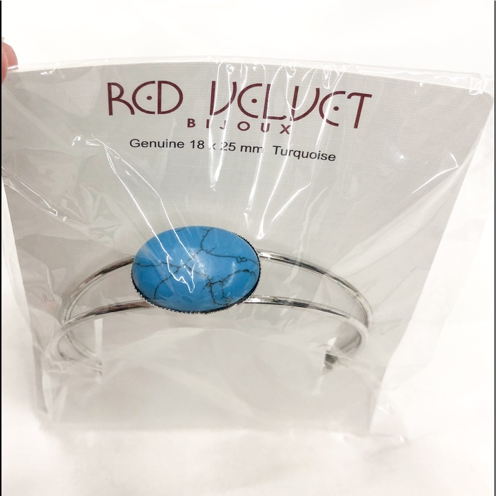 🆕 Red Velvet turquoise adjustable silver bracelet